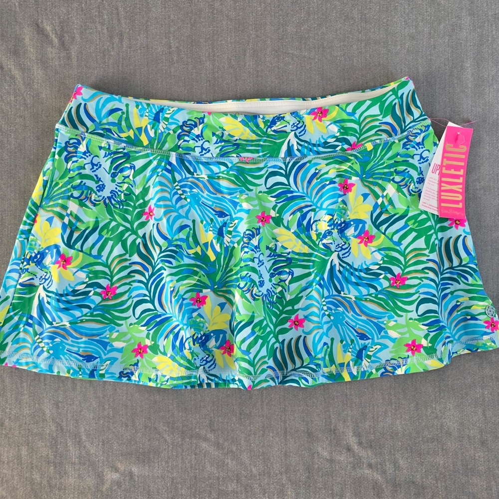 Lilly Pulitzer Luxletic‎ Aila Skort Womens XL Multi Via Parigi Tropical UPF 50+